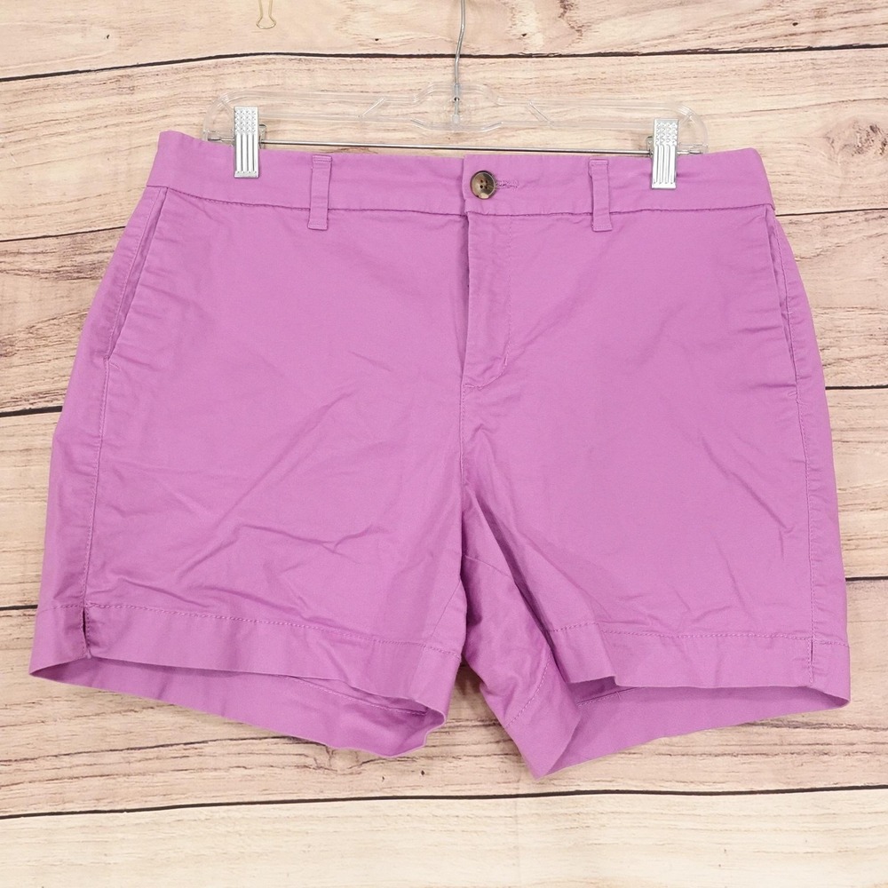Old Navy Chino Shorts Womens Size 12 Purple Twill 34 Waist Stretch 5 Inseam